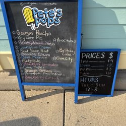 Pete's Pops - Menu