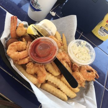 Safe Harbor Seafood - Fried shrimp basket. Loved the tempura-like batter. Fries were hot and crispy. Good cocktail sauce and tarter sauce. - Seafood Near Me - Jacksonville, Florida
