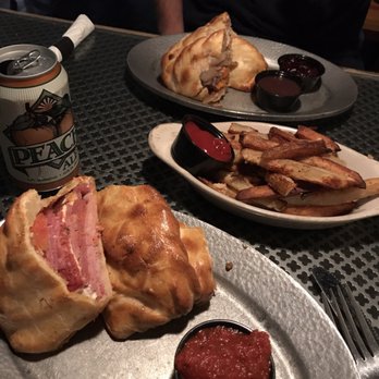 Cornish Pasty - The Italian, a four peaks peach ale, and garlic chips - British Near Me - Tempe, Arizona