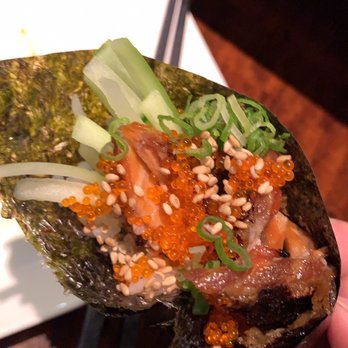 Oki Sushi - Salmon skin hand roll - Sushi Bars Near Me - San Francisco, California Oki Sushi - Salmon skin hand roll - Sushi Bars Near Me - San Francisco, California