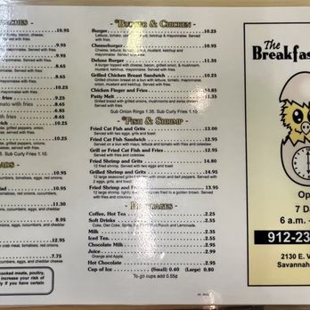The Breakfast Place - Lunch Menu - Breakfast & Brunch Near Me - Savannah, Georgia