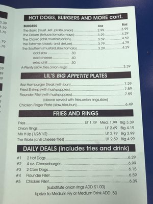 Menu photo 1 Lil Rick's East Spartanburg, SC Menu photo 1 Lil Rick's East Spartanburg, SC