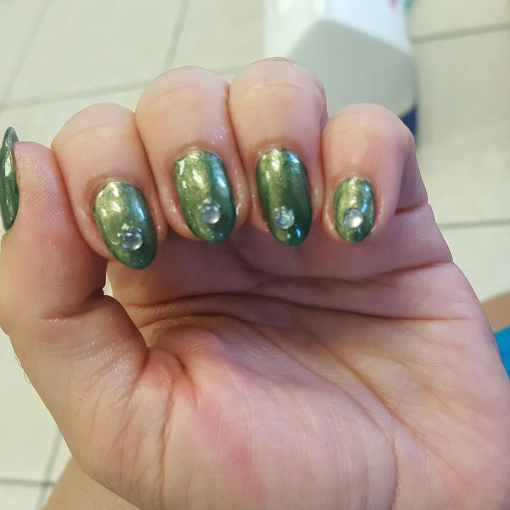 Number One Nails Salon - I brought different gems and stuff, suggested a color mix, and he came out with this. Super cute! - Nail Salons Near Me - Los Angeles, California Number One Nails Salon - I brought different gems and stuff, suggested a color mix, and he came out with this. Super cute! - Nail Salons Near Me - Los Angeles, California