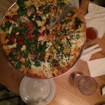 Pies & Pints - Sriracha Shrimp on the top right, Margherita on the bottom left (+ spinach) - Pizza Near Me - Birmingham, Alabama Pies & Pints - Sriracha Shrimp on the top right, Margherita on the bottom left (+ spinach) - Pizza Near Me - Birmingham, Alabama