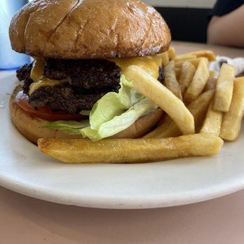 Butcher Block Cafe - Double Blockbuster with cheese - American Near Me - Denver, Colorado Butcher Block Cafe - Double Blockbuster with cheese - American Near Me - Denver, Colorado