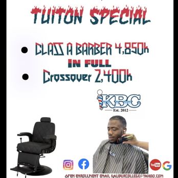 Kalibur Barber College - tuition special limited time only! - Cosmetology Schools Near Me - Grand Prairie, Texas Kalibur Barber College - tuition special limited time only! - Cosmetology Schools Near Me - Grand Prairie, Texas