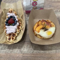Blueberry Croffle and Egg Croissant Blueberry Croffle and Egg Croissant