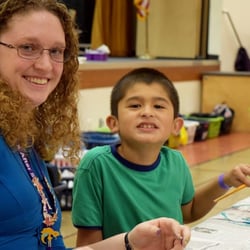 Club K After School Zone - One of our amazing staff working with our students on the wild west art project.