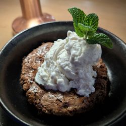 Lo-Fi Lounge & Dining - Brownie with ice cream - tasty dessert at Lo-Fi diner in Modesto CA