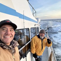 Chris' Fishing and Whale Watching - Me and my son super stoked to go Fishing