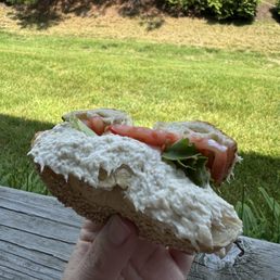 Whitefish salad on sesame bagel Whitefish salad on sesame bagel