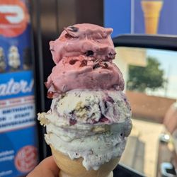 Handel's Homemade Ice Cream - Black cherry on top of blueberry cobbler