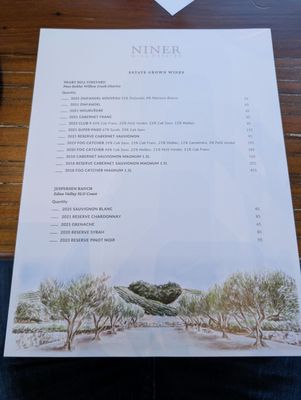 Menu photo 1 Niner Wine Estates Paso Robles, CA Menu photo 1 Niner Wine Estates Paso Robles, CA