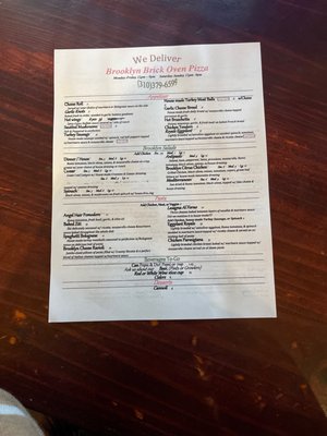 Menu photo 1 Brooklyn Brick Oven Pizza Manhattan Beach, CA