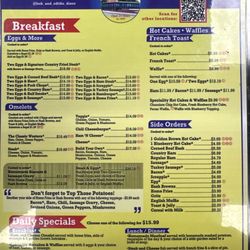 Bob & Edith's Diner - Menu page 1