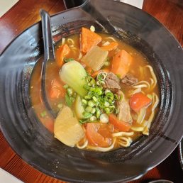 Noodle Soup with Deep-fried Crispy Popcorn Chicken Noodle Soup with Deep-fried Crispy Popcorn Chicken