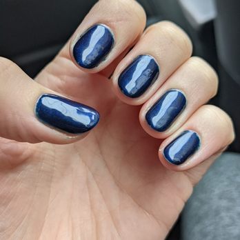 Cure Nails and Spa - Midnight blue gel mani on a perfect file-down by Christine. - Nail Salons Near Me - Philadelphia, Pennsylvania Cure Nails and Spa - Midnight blue gel mani on a perfect file-down by Christine. - Nail Salons Near Me - Philadelphia, Pennsylvania