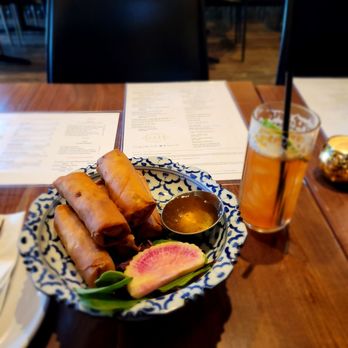 BODHI - Spring rolls and Kinnaree (seasonal rum cocktail) - Thai Near Me - Indianapolis, Indiana