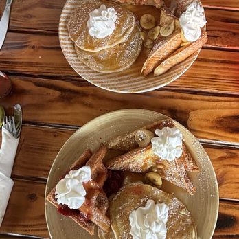 Countryside Cafe - Walk Through the Country pancake/waffle combo. Delicious! - Breakfast & Brunch Near Me - Keaau, Hawaii