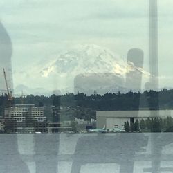 Zoomed in view of Rainier from the gym