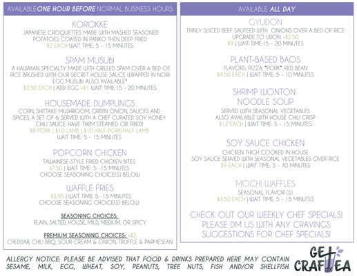 Menu photo 3 Get Craftea Jacksonville, NC