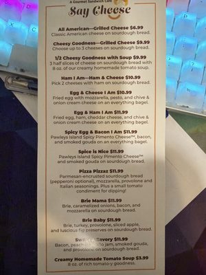 Menu photo 1 Say Cheese Blowing Rock, NC