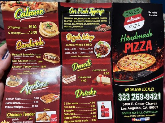 Menu photo 1 Dave's 2 For 1 Pizza Los Angeles, CA Menu photo 1 Dave's 2 For 1 Pizza Los Angeles, CA