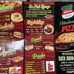 Dave's 2 For 1 Pizza - Menu