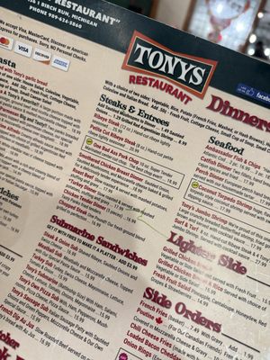 Menu photo 1 Tony's I-75 Restaurant Birch Run, MI Menu photo 1 Tony's I-75 Restaurant Birch Run, MI