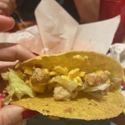 This was one of the Taco's they served, they all looked like this.