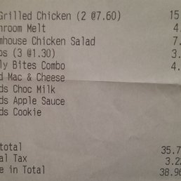 Lunch 8/7/18. $38.96.