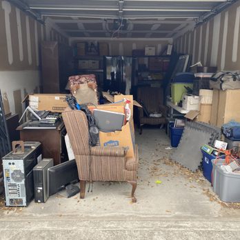 Wolf Pack Junk Pros - Here is a before picture of a garage clean-out in San Antonio. - Junk Removal & Hauling Near Me Wolf Pack Junk Pros - Here is a before picture of a garage clean-out in San Antonio. - Junk Removal & Hauling Near Me