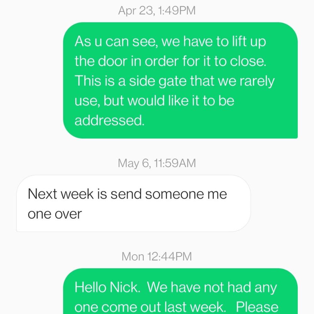 Nicks Vinyl Fence - 3 of 3: Most recent text with no response - Fences & Gates Near Me - Montebello, California Nicks Vinyl Fence - 3 of 3: Most recent text with no response - Fences & Gates Near Me - Montebello, California