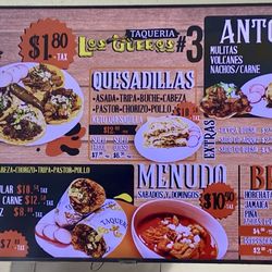 Taqueria Los Gueros #3 - Menu as of July 2024