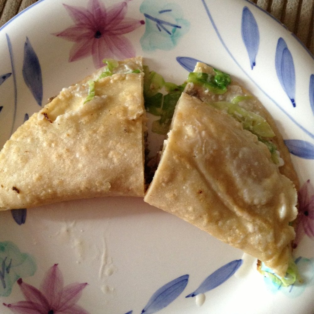 Steak quesadilla (I cut it in half.) Steak quesadilla (I cut it in half.)