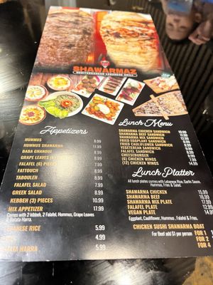 Menu photo 4 Shawarmaz Miramar, FL