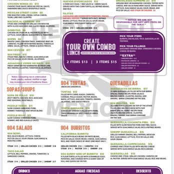 904 Tacos Five Points - Menu 1/2 (August 2023) - have to access via QR code at table - Tacos Near Me - Jacksonville, Florida