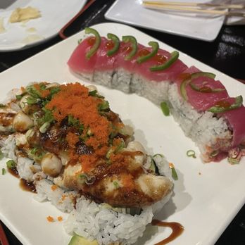 Sushi Kizuna - left: volcano roll right: spicy tuna lover - Sushi Bars Near Me - Aliso Viejo, California Sushi Kizuna - left: volcano roll right: spicy tuna lover - Sushi Bars Near Me - Aliso Viejo, California