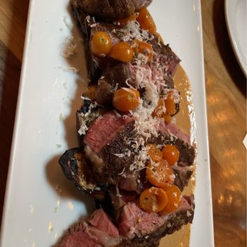 The Lark - Rib eye steak with Japanese eggplant - New American Near Me - Santa Barbara, California