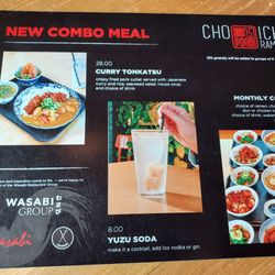 Cho Ichi Ramen - Menu as of August 2024