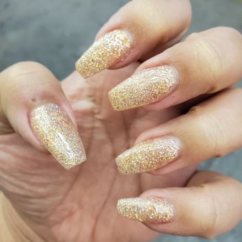 Color Nails - Acrylic set long coffin shaped with gel polish. Loved the sparkle from the multicolored glitters! - Nail Salons Near Me - Las Vegas, Nevada Color Nails - Acrylic set long coffin shaped with gel polish. Loved the sparkle from the multicolored glitters! - Nail Salons Near Me - Las Vegas, Nevada