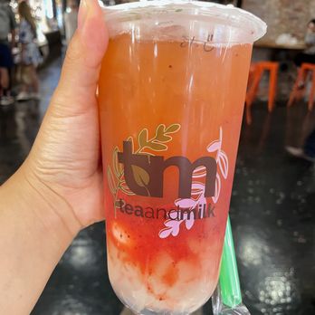 Tea and Milk - Iced Strawberry Lychee Green Tea w/Aloe - Bubble Tea Near Me - New York, New York Tea and Milk - Iced Strawberry Lychee Green Tea w/Aloe - Bubble Tea Near Me - New York, New York