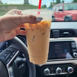 Iced caramel latte