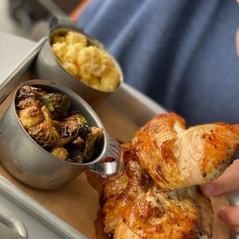 The Commissary - Half Chicken Platter with Fried Brussels Sprouts and Mac & Cheese - American Near Me - New Orleans, Louisiana The Commissary - Half Chicken Platter with Fried Brussels Sprouts and Mac & Cheese - American Near Me - New Orleans, Louisiana