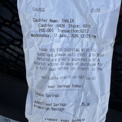 Grocery Outlet - Receipt from 45 HOURS prior, well within 30 days listed on receipt