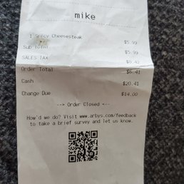 a receipt for mike