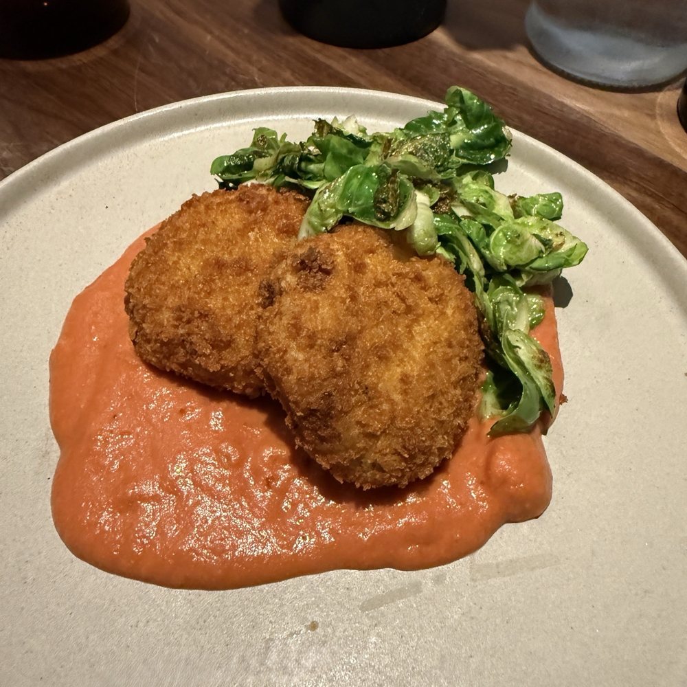 Besos - Hearts of palm crab cake - so good! - Breakfast & Brunch Near Me - Birmingham, Michigan Besos - Hearts of palm crab cake - so good! - Breakfast & Brunch Near Me - Birmingham, Michigan