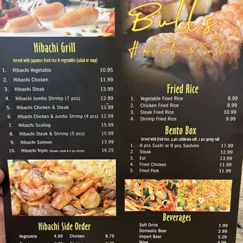 Bull's hibachi 2 - Menu - Sushi Bars Near Me - LaGrange, Georgia Bull's hibachi 2 - Menu - Sushi Bars Near Me - LaGrange, Georgia