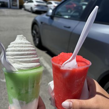 Jonny's Italian Ice - Jalati with sour apple, Shirley Temple Italian ice - Ice Cream & Frozen Yogurt Near Me - Sunnyvale, California