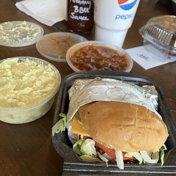 Tommy's BBQ - Single smoked burger. - Barbeque Near Me - Vicksburg, Mississippi Tommy's BBQ - Single smoked burger. - Barbeque Near Me - Vicksburg, Mississippi